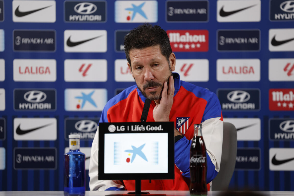 Simeone, durante la rueda de prensa. EFE/ Javier Lizon