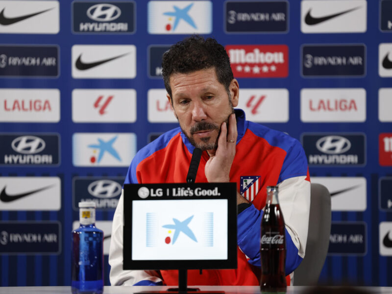 Simeone, durante la rueda de prensa. EFE/ Javier Lizon